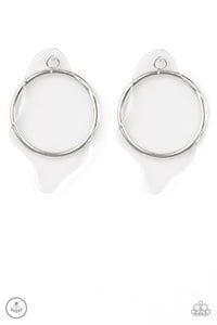 Clear The Way!- White and Silver Earrings- Paparazzi Accessories