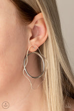 Load image into Gallery viewer, Clear The Way!- White and Silver Earrings- Paparazzi Accessories