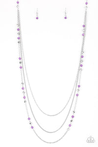 Colorful Cadence- Purple and Silver Necklace- Paparazzi Accessories