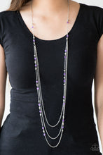 Load image into Gallery viewer, Colorful Cadence- Purple and Silver Necklace- Paparazzi Accessories