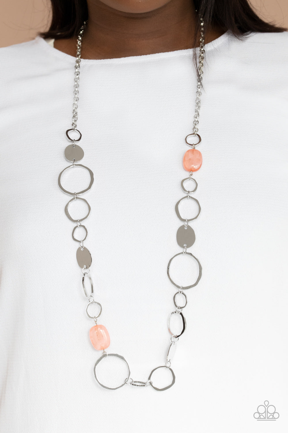 Colorful Combo- Orange and Silver Necklace- Paparazzi Accessories
