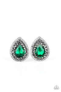 Debutante Debut- Green and Silver Earrings- Paparazzi Accessories