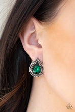 Load image into Gallery viewer, Debutante Debut- Green and Silver Earrings- Paparazzi Accessories