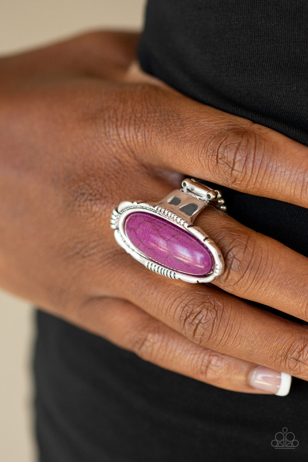 Desert Thirst- Purple and Silver Ring- Paparazzi Accessories