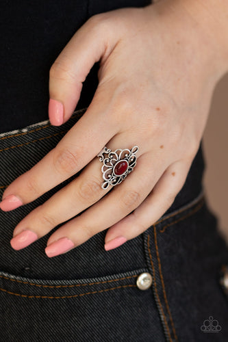 DEW Your Thing- Red and Silver Ring- Paparazzi Accessories