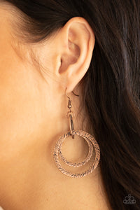 Distractingly Dizzy- Copper Earrings- Paparazzi Accessories