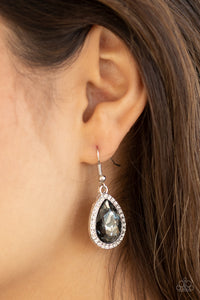 Dripping With Drama- White and Silver Earrings- Paparazzi Accessories