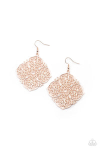 Dubai Detour- Rose Gold Earrings- Paparazzi Accessories