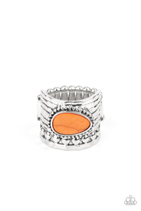 Eco Energy- Orange and Silver Ring- Paparazzi Accessories