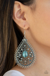 Eden Glow- Blue and Silver Earrings- Paparazzi Accessories