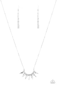 Empirical Elegance- White and Silver Necklace- Paparazzi Accessories