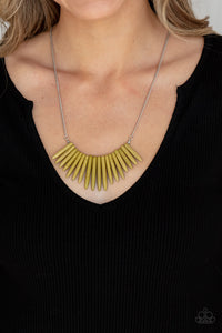 Exotic Edge- Green and Silver Necklace- Paparazzi Accessories