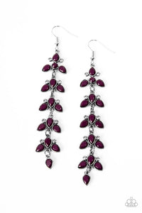 Fanciful Foliage- Purple and Silver Earrings- Paparazzi Accessories