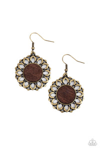 Farmhouse Fashionista- Brown and Brass Earrings- Paparazzi Accessories