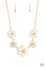 Load image into Gallery viewer, Fiercely Flowering- White and Gold Necklace- Paparazzi Accessories