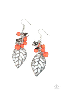 Forest Frontier- Orange and Silver Earrings- Paparazzi Accessories