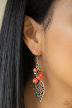 Load image into Gallery viewer, Forest Frontier- Orange and Silver Earrings- Paparazzi Accessories