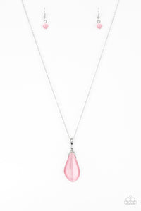 Friends In GLOW Places- Pink and Silver Necklace- Paparazzi Accessories