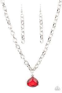 Gallery Gem- Red and Silver Necklace- Paparazzi Accessories