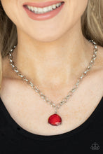 Load image into Gallery viewer, Gallery Gem- Red and Silver Necklace- Paparazzi Accessories