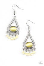 Load image into Gallery viewer, Give Me The GLOW-down- Yellow and Silver Earrings- Paparazzi Accessories