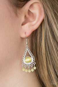 Give Me The GLOW-down- Yellow and Silver Earrings- Paparazzi Accessories