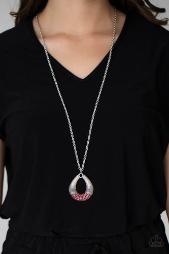 Glitz and Grind- Red and Silver Necklace- Paparazzi Accessories