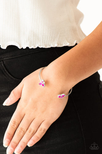 Going For Glitter- Pink and Silver Bracelet- Paparazzi Accessories
