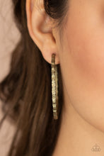 Load image into Gallery viewer, Grungy Grit- Brass Earrings- Paparazzi Accessories