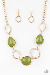 Haute Heirloom- Green and Gold Necklace- Paparazzi Accessories