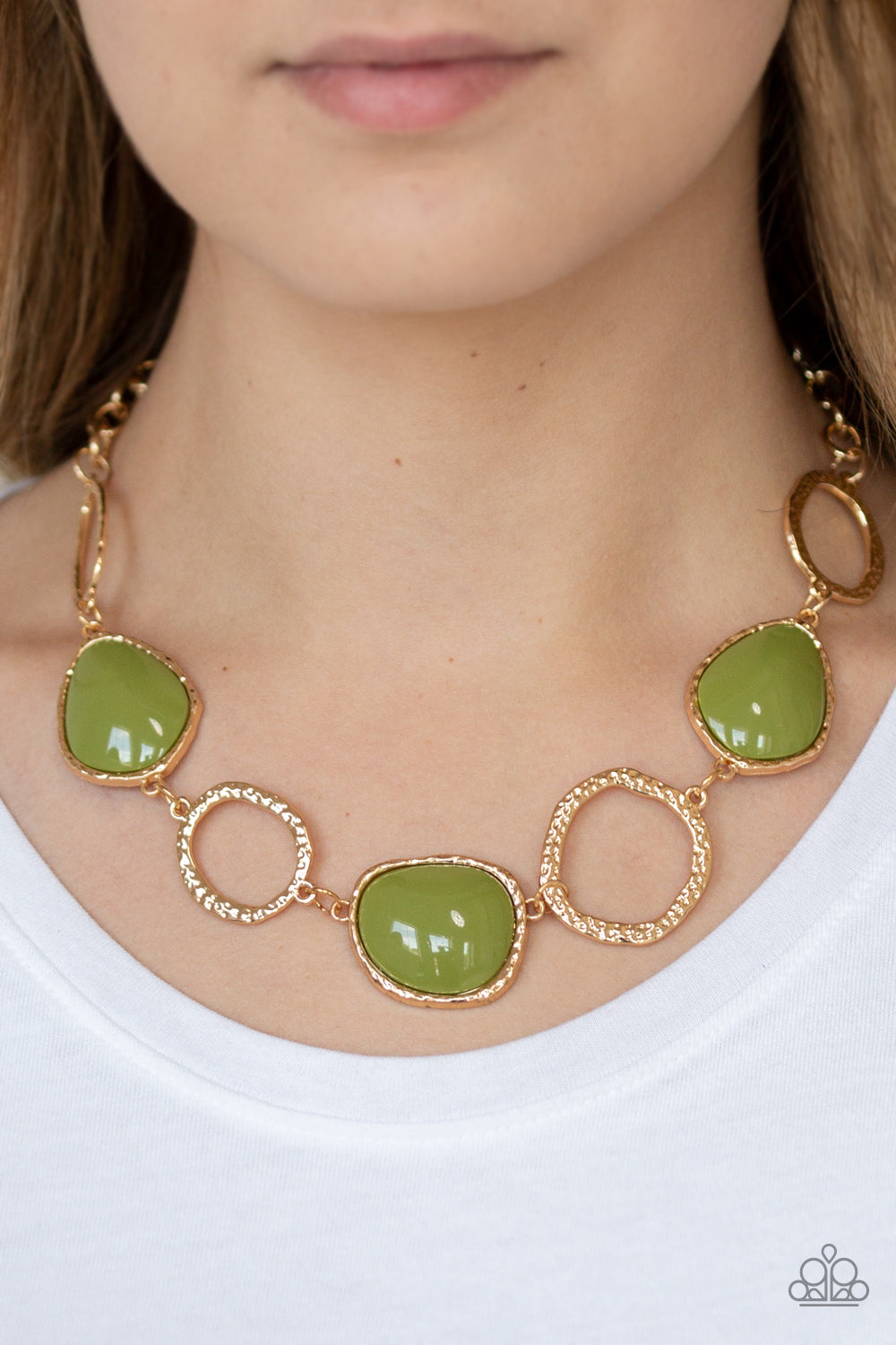 Haute Heirloom- Green and Gold Necklace- Paparazzi Accessories