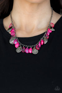 Hurricane Season- Pink and Gunmetal Necklace- Paparazzi Accessories