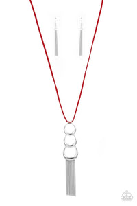 Industrial Conquest- Red and Silver Necklace- Paparazzi Accessories