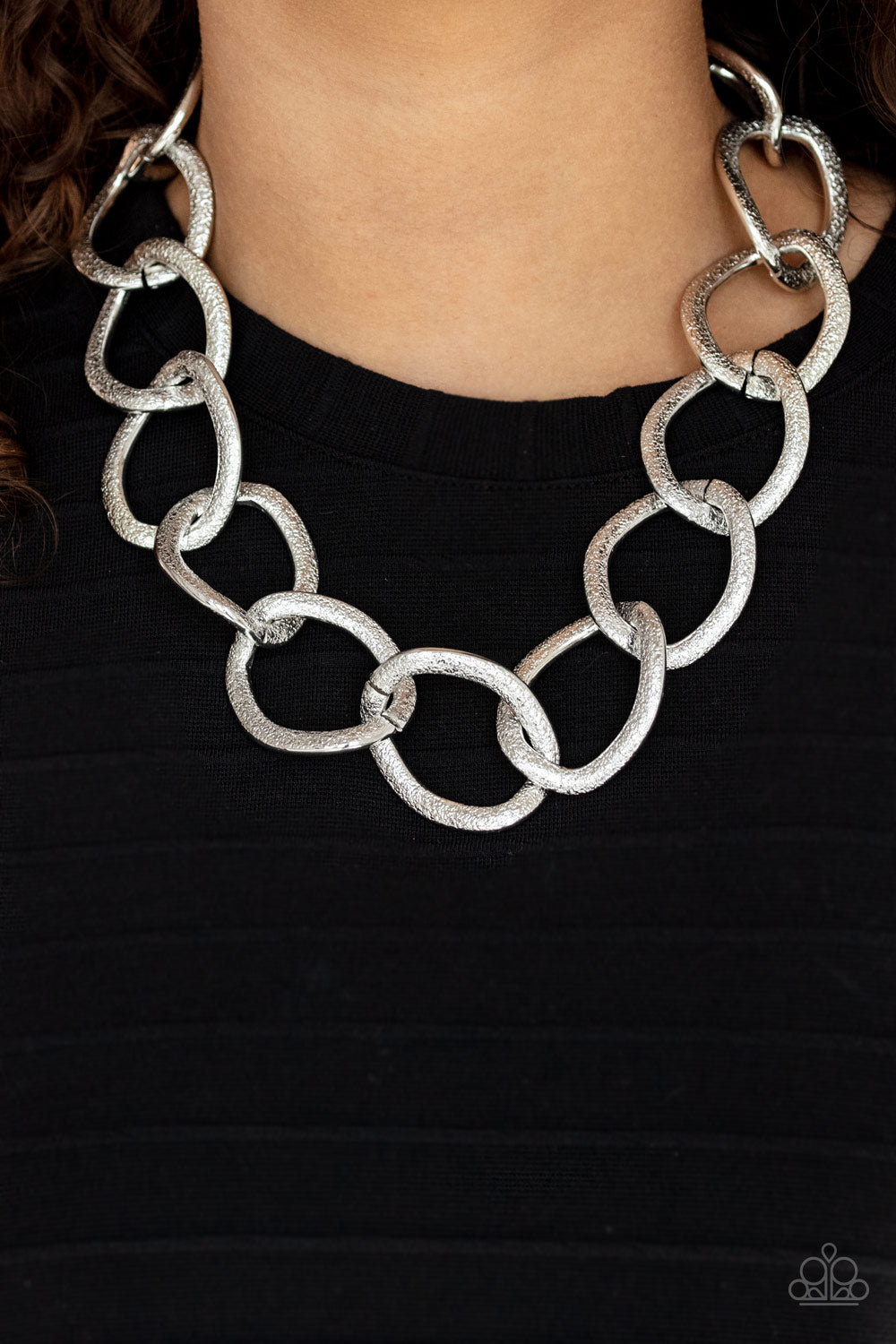 Industrial Intimidation- Silver Necklace- Paparazzi Accessories