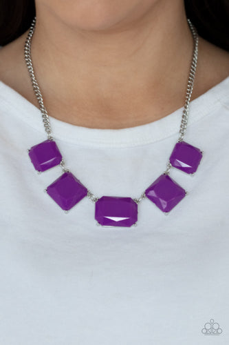 Instant Mood Booster- Purple and Silver Necklace- Paparazzi Accessories