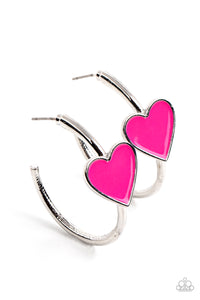 Kiss Up- Pink and Silver Earrings- Paparazzi Accessories