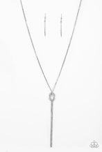 Load image into Gallery viewer, Knockout Knot- White and Silver Necklace- Paparazzi Accessories