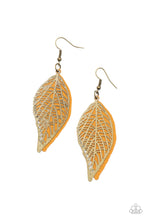 Load image into Gallery viewer, Leafy Luxury- Brown and Brass Earrings- Paparazzi Accessories