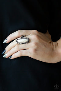 Leave No Trace- White and Silver Ring- Paparazzi Accessories