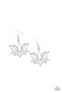 Lotus Ponds- Silver Earrings- Paparazzi Accessories