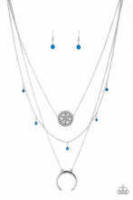 Load image into Gallery viewer, Lunar Lotus- Blue and Silver Necklace- Paparazzi Accessories