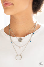 Load image into Gallery viewer, Lunar Lotus- Blue and Silver Necklace- Paparazzi Accessories