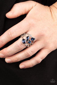 Metro Mingle- Blue and Silver Ring- Paparazzi Accessories