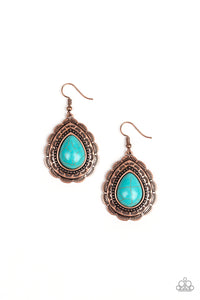 Mountain Mover- Blue and Copper Earrings- Paparazzi Accessories