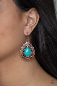 Mountain Mover- Blue and Copper Earrings- Paparazzi Accessories