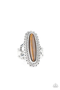 Mystical Mecca- Brown and Silver Ring- Paparazzi Accessories