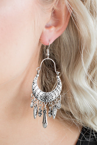Nature Escape- Silver Earrings- Paparazzi Accessories
