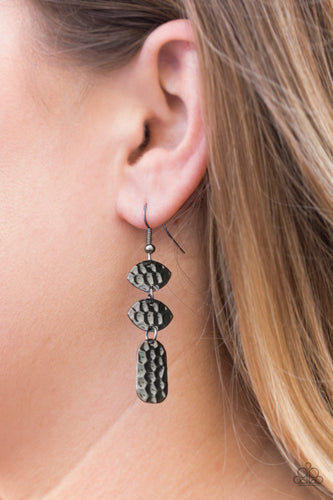 Nine To HIVE- Gunmetal Earrings- Paparazzi Accessories