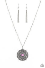 Load image into Gallery viewer, Opal Gardens- Purple and Silver Necklace- Paparazzi Accessories