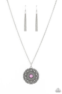 Opal Gardens- Purple and Silver Necklace- Paparazzi Accessories